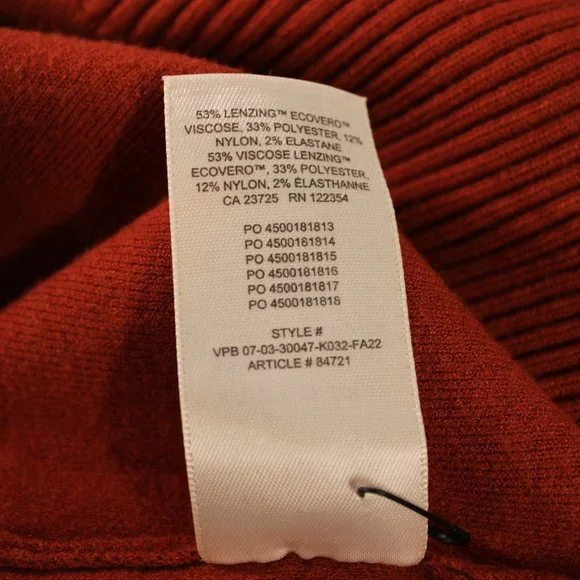 Women's V-Neck Sweater - Rust - Picture 5 of 5